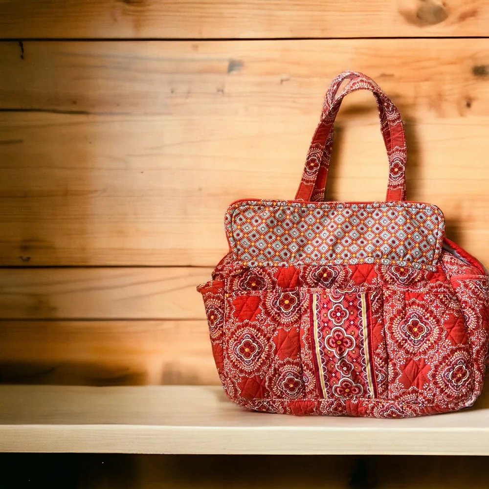 Vera Bradley Diaper Bag, Orange Paprika Print‎